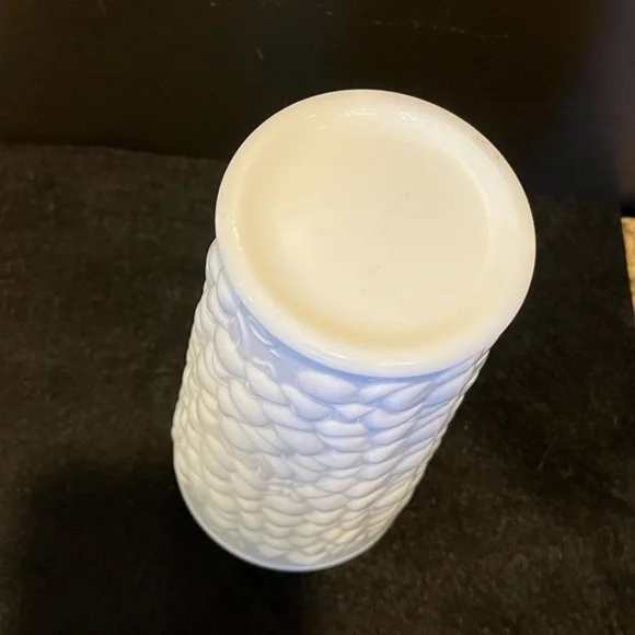Vintage Textured Fruit Pattern Milk Glass Vase - Picture 14 of 14